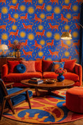Celestial Leopard and Sun Wallpaper